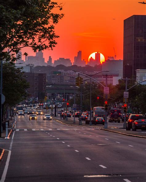 Sunset Over Queens Boulevard Rego Park Forest Hills New York City ...