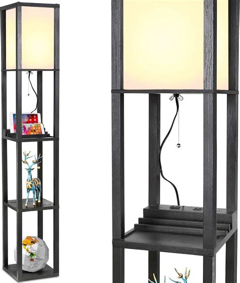 Hykolity Modern LED Shelf Floor Lamp, Shelf