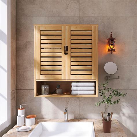 Millwood Pines Bathroom Cabinet Wall Mounted Bamboo Over The Toilet