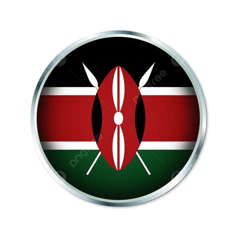 Kenya Round Flag With Transparent Background Vector Kenya Kenya Flag