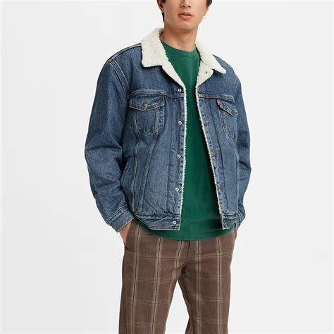 Levis Mens Type Iii Sherpa Trucker Print Collar Jacket