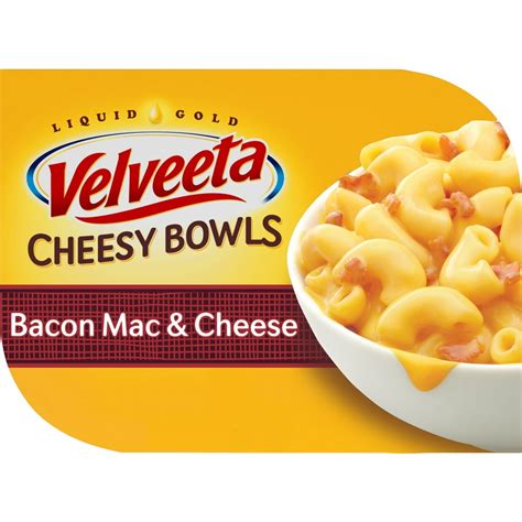 Velveeta Cheesy Bowls Bacon Mac And Cheese With Smoky Cheese Sauce