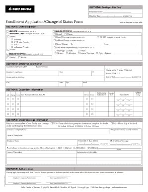 Fillable Online Gilbertaz Enrollment Application Change Of Status Form