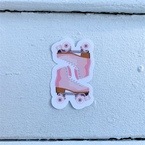 Pink Roller Skates Sticker Roller Blades Sticker Inline Etsy