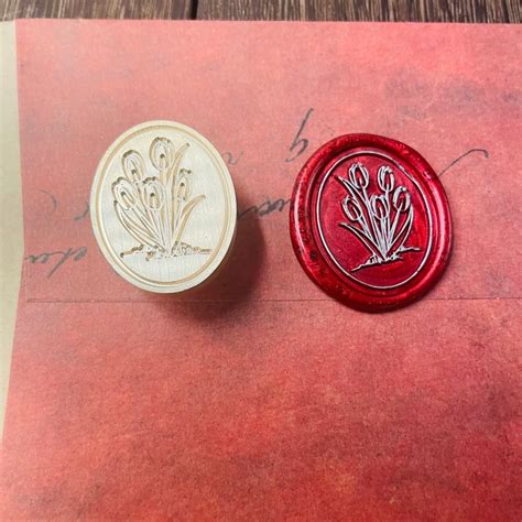 Tulip Wax Stamp Wax Seal Stamp Retro Stamps With Handle Wax Etsy