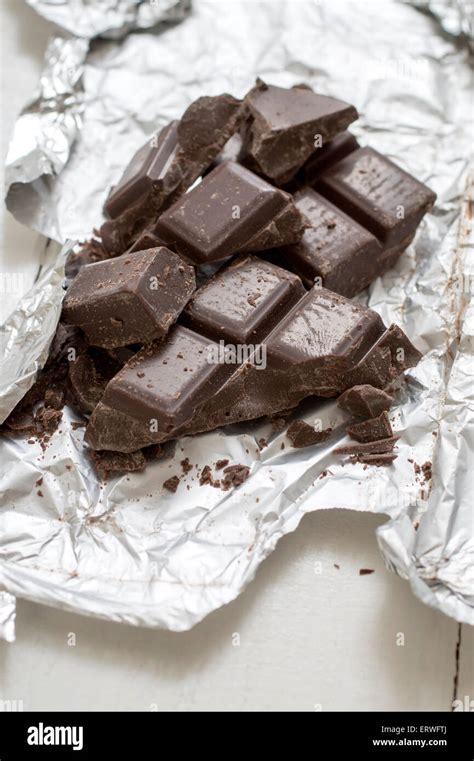 Chocolate Pieces Chopped Dark Chocolate Closeup Stock Photo Alamy