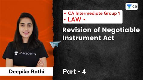 Revision Of Negotiable Instrument Act Part 4 CA Inter Law Nov