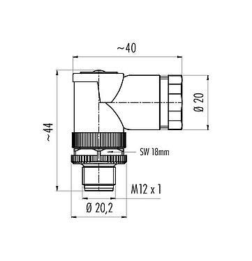 99 0429 162 04 Binder M12 Male Angled Connector Contacts 4 2x