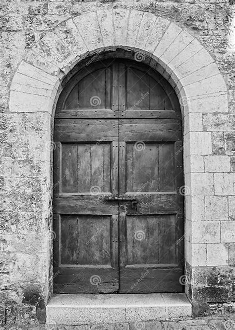 The Entrance Wooden Door In An Old Italian House Stock Photo Image