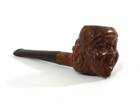 Antique Carved Wood Pipe Tobacco Smoking Pipe Theatrical Etsy