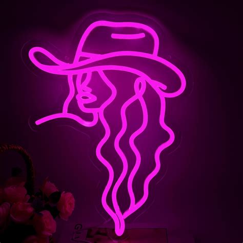 Bjfsirma Cowgirl Neon Sign Western Pink Cowgirl Led Neon