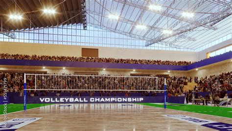 Volleyball stadium. Render 3D. Illustration. Stock Photo | Adobe Stock