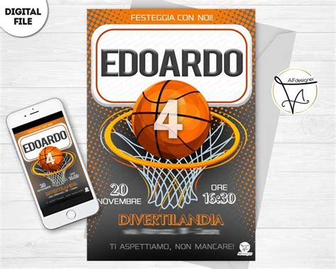 Digital Basketball Party Invitation Basketball Invite Basketball