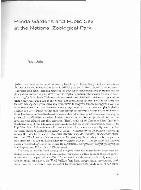 (PDF) Panda Gardens and Public Sex at the National Zoological Park