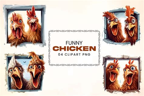 Funny Chicken Clipart Png Graphic By Um Design House · Creative Fabrica