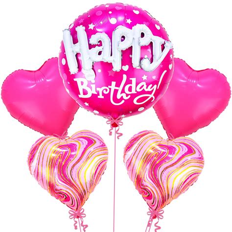 Snapklik.com : Happy Birthday Balloon Pink Set - Huge, 23 Inch, Pack Of ...