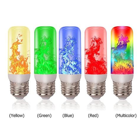 LED Fire Flame Bulb Lights 4 Modes Dynamic Flickering Effect Lamp ...