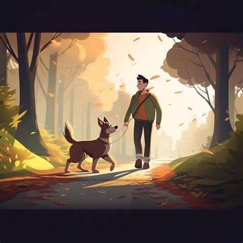 Premium AI Image | Walking The Dog Animation