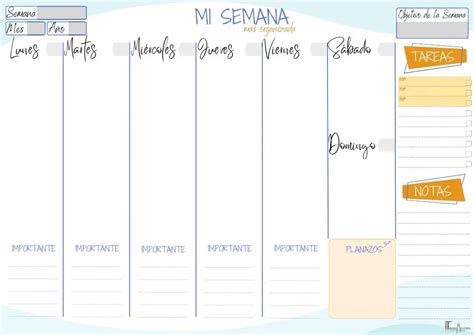 Plantilla De Horario Semanal Pdf