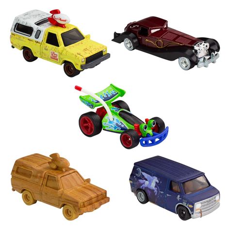 Disney 100th Anniversary Hot Wheels Premium Diecast Vehicles 1/43 5-Pa ...