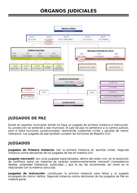 Órganos Judiciales Planta Judicial En España Órganos Judiciales