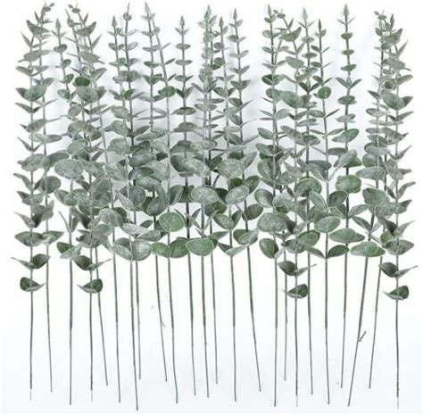 Pcs Eucalyptus Stems Decor Artificial Eucalyptus Leaves Faux Greenery