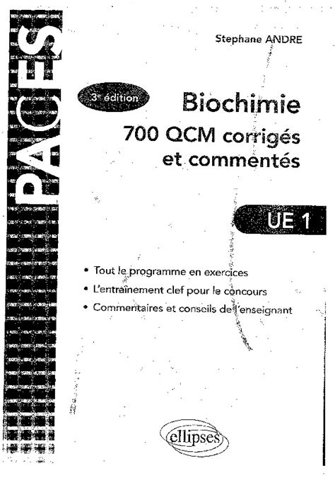 Biochimie 700 QCM Corrigés Et Commentés PDFCOFFEE