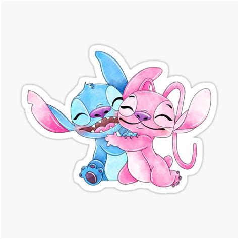 Stitch And Angel Sticker For Sale By Olivialprints Redbubble