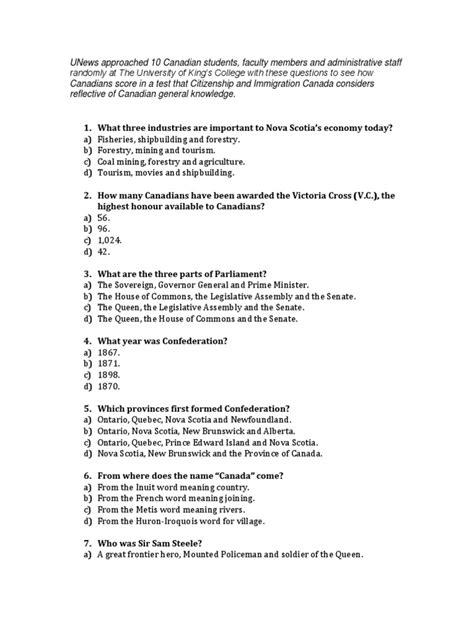 Citizen Exam Questions And Answers United States Citizenship