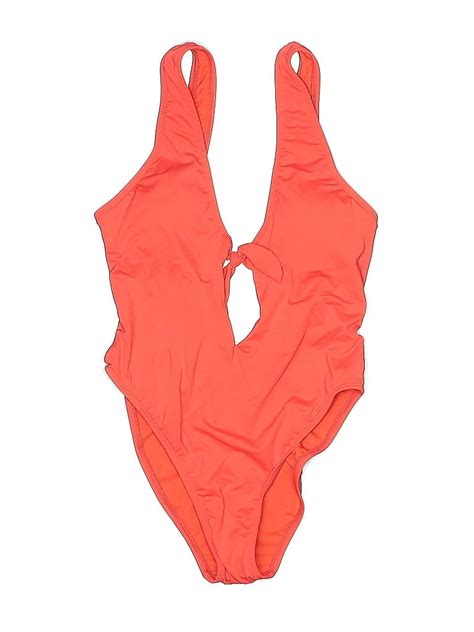 The Bikini Lab Solid Orange One Piece Swimsuit Size S Off ThredUp