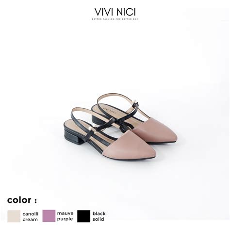 Jual Vivi Nici Samantha Sepatu Sandal Mules Hak Cm Shopee Indonesia