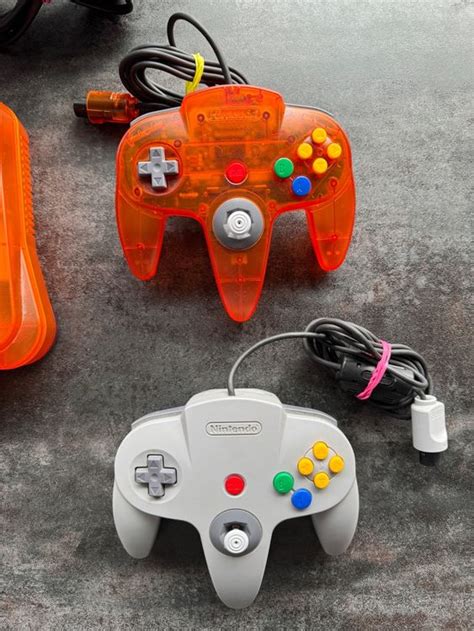 Nintendo 64 Konsole Fire Orange Mit Controllern Und Spiel Kaufen Auf