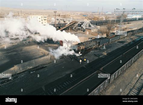 Hami China January 14 2024 The Last Steam Locomotive In The Sandaoling Coal Mine Which