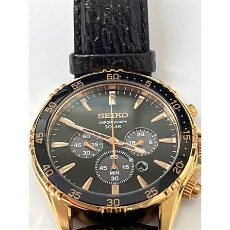 Seiko Watch Chronograph Black Dial Solar V175 0dh0 Used In Japan The Japan Pride