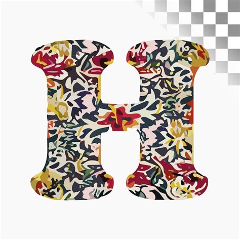 Premium Vector H Letter Design Stylish Font Floral Tapestry Alphabet