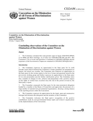 Fillable Online CEDAW C JPN CO 6 Convention On The Elimination Of All