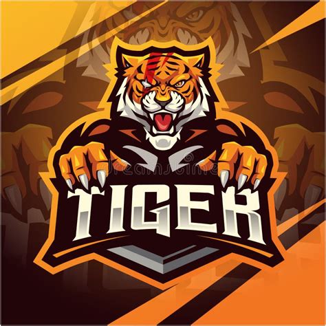 Design Do Logotipo Do Mascote De Esportes De Tigre Ilustra O Do Vetor