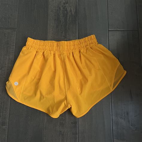 Lululemon Neon Orange Hotty Hot Shorts Size Depop