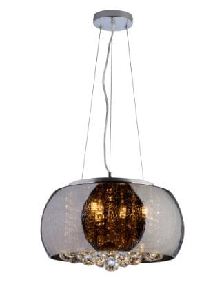 Lustre Pendente Cristal Vidro E A O Cabo Ajust Vel Cm Cromado