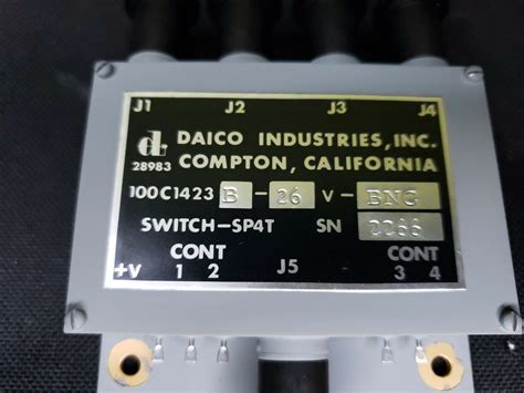 Daico 4 Way Dc To 1ghz Bnc Switch 26vdc Relay 100c1423b 26v Bnc New