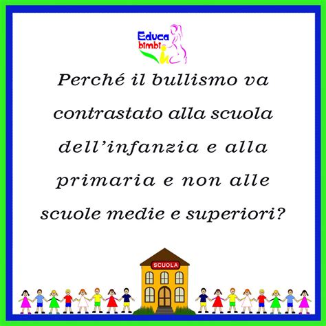 BULLISMO A SCUOLA Scuola Dell Infanzia E Primaria