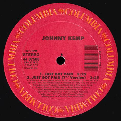 Johnny Kemp - Just Got Paid | Releases | Discogs