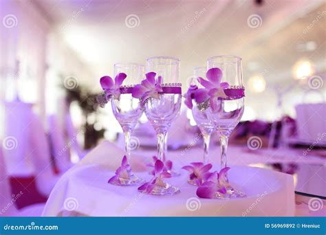 Decorated Champagne Glasses Stock Photo - Image of decoration, beverage: 56969892