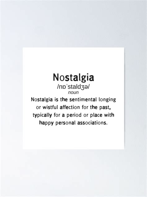 Nostalgia Definition Poster By Jstuartart Redbubble