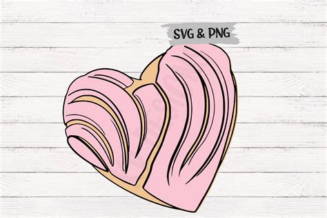 Heart Concha Pan Dulce Svg Png Etsy