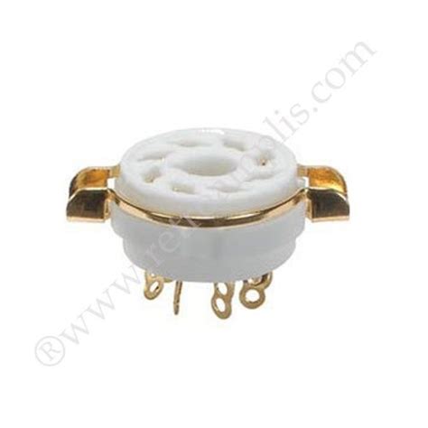 8 Pin Ceramic Tube Socket Solder Lugs GOLD Retroamplis