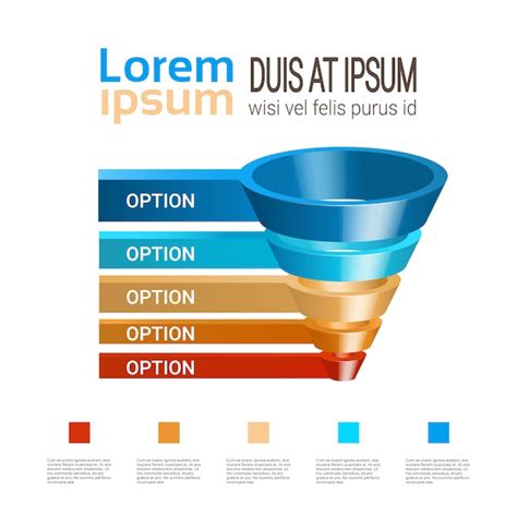 Modelo de infográfico de funil 3d Vetor Premium