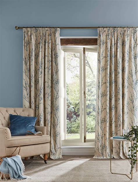 Shop Pussy Willow Pencil Rm Off White Seaspray Ready Made Curtains Uk