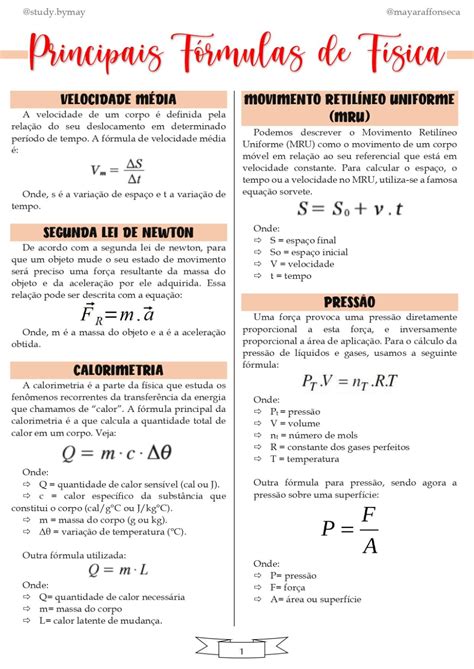 F Rmulas De Fisica Enem