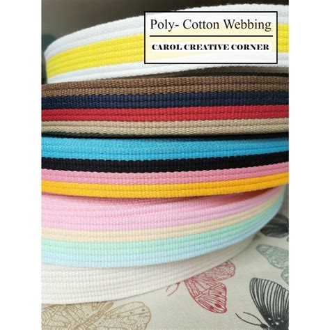 By Meter Poly Cotton Webbing Stripe Bag Strap Shopee Malaysia